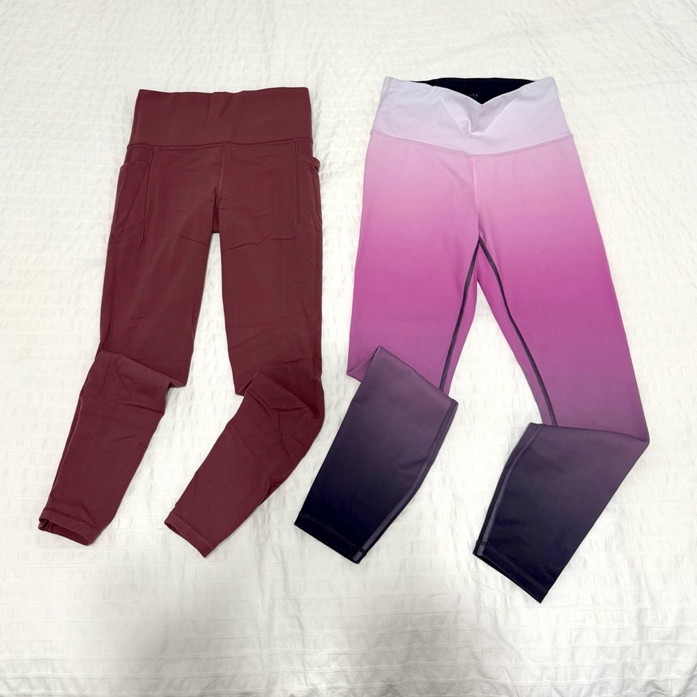 Stylish Ombre And Solid Leggings Bundle - image 1